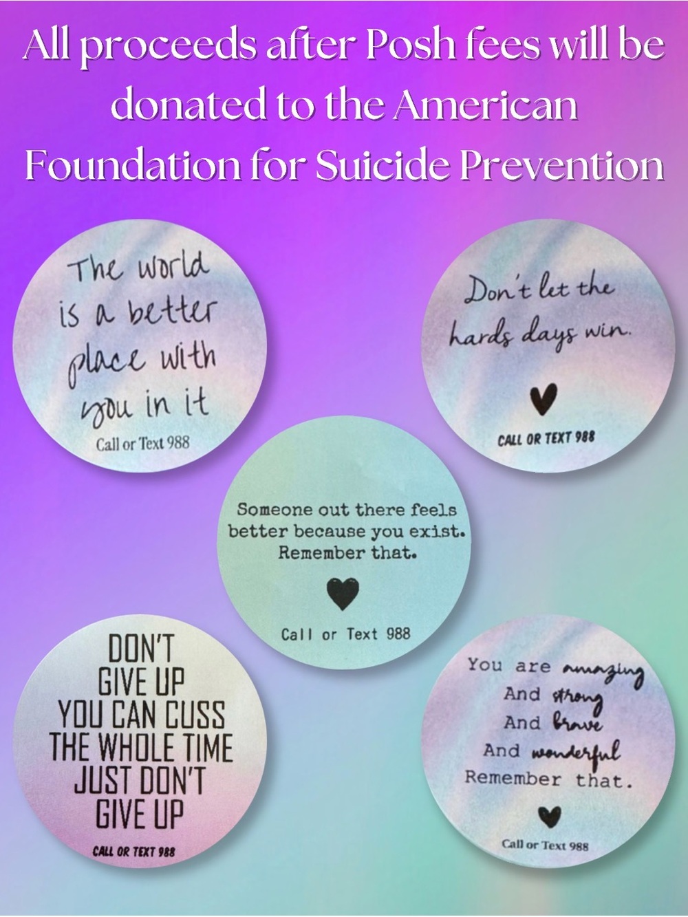 100 Mental Health & Suicide Awareness Stickers - Picture 2 of 4